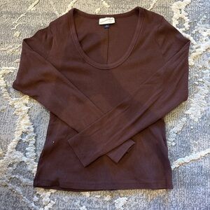 Brown Long Sleeve Top